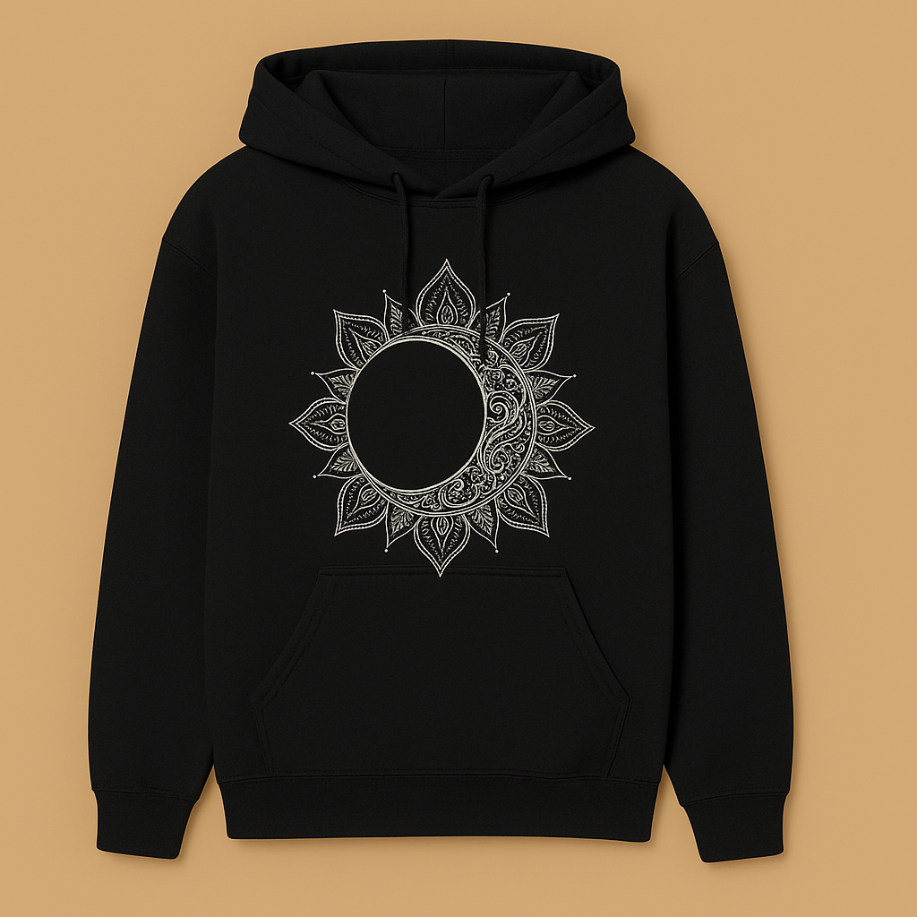 Cosmic Sun & Moon Black Hoodie